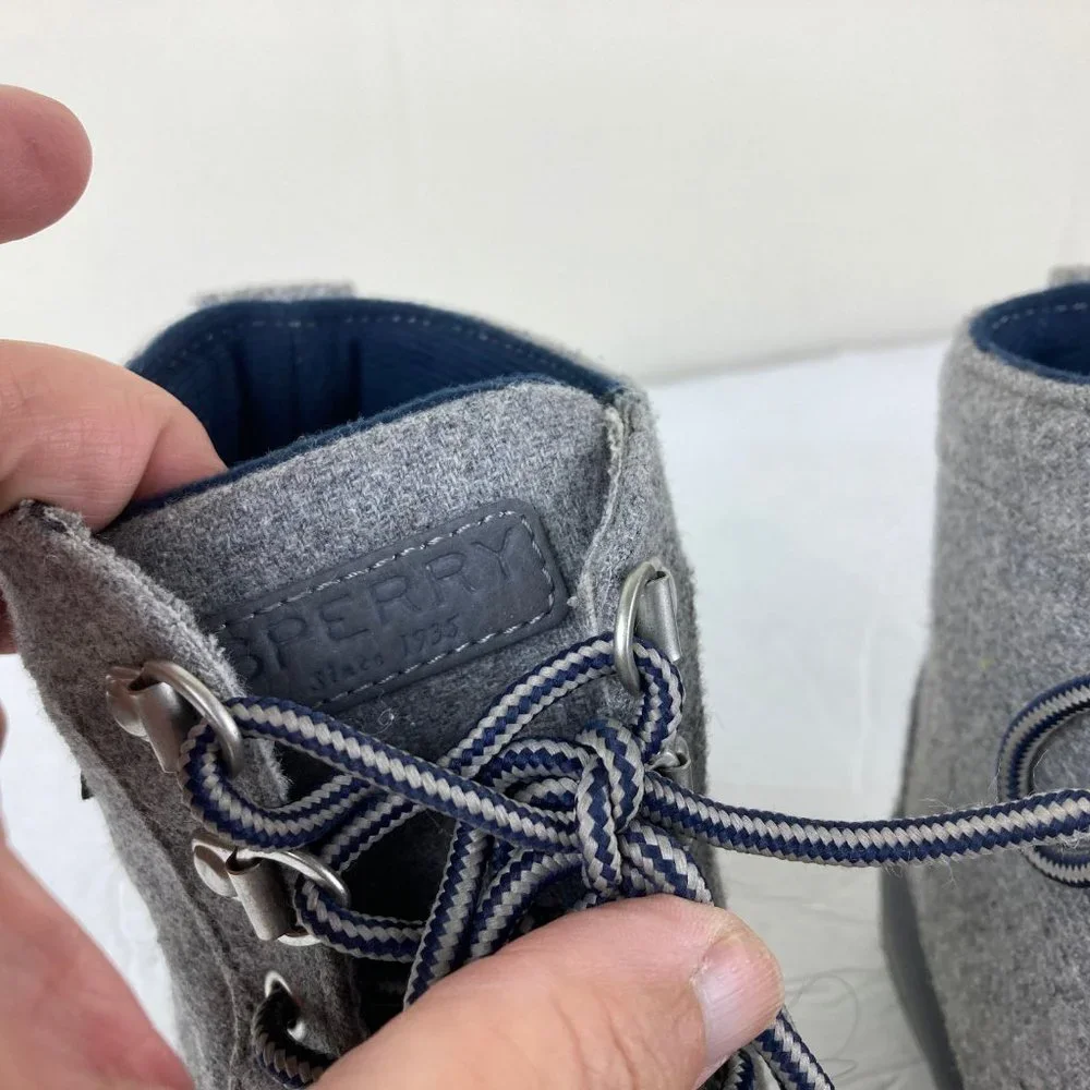 Sperry Top Sider Boys Sz 3 Rain Snow Duck Boot Wool Blend Lace Up‎